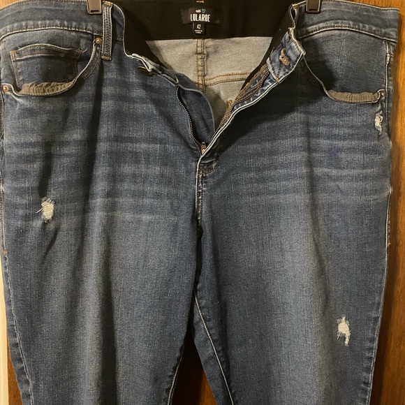 Lularoe Dark Wash Distressed Jeans - Picture 1 of 6